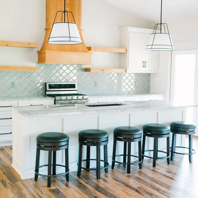 Interior Shot of Kitchen with Island and Stools